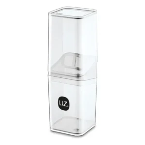Copo Porta Escova 3 Unidades UZ Modelo Transparente Slim Plástico