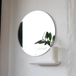 Espelho Multiuso Fita Dupla Face Lapidado Redondo 40cm Diam Espelho Prata