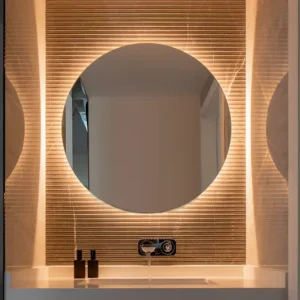 Espelho De Parede Redondo Com Led 60cm Banheiro Sala Quarto