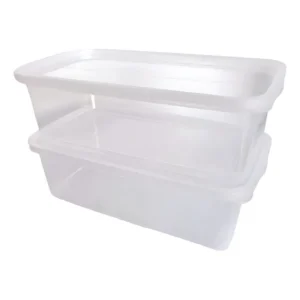 Kit 2 Potes 3l Retangular Transparente Medidas Presídio