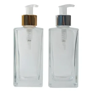 Kit 5 Porta Sabonete Vidro 250ml Seven Glass Válvula Luxo Retangular