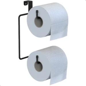 Porta Papel Higiênico Duplo ARM MetalCromo Preto Fosco 2 Rolos