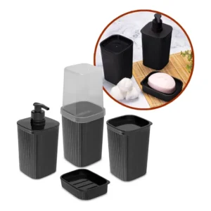 Kit Utensílios De Banheiro Plasutil 4 Unidades Promoção