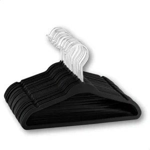 Vittak Kit 50 Cabides Veludo De Roupa Antideslizante Slim Adulto Cor Preto