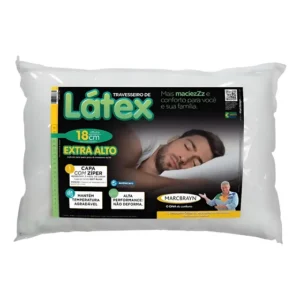 Travesseiro Tradicional Confortável Látex Extra Alto 18cm Branco