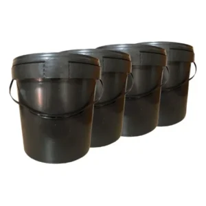 Balde Plástico 3.6L Preto Kit 4 Peças Nastripack