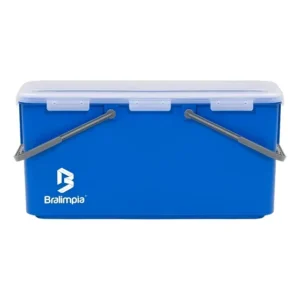 Balde Bralimpia Retangular 25l Azul C/tampa Corpo Reforçado Azul