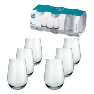 Jogo Copos Vidro Dubai Long Drink Água 480ml Nadir 6 Peças