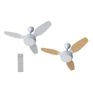Ventilador Ventisol Teto Legacy Bivolt Branco/Pinus Com Controle Remoto Inverter 127v/220v
