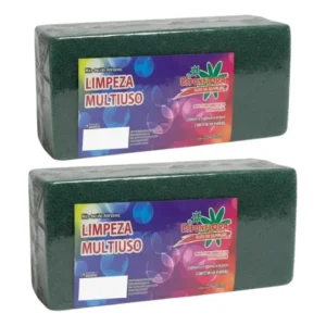 20 Unid. Fibra Lt Limpeza Multiuso Esponja Bucha Verde Cor Verde-escuro