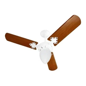 Ventilador De Teto New Delta Light 130w Venti Delta Cor da estrutura Branco Cor das pás Mogno