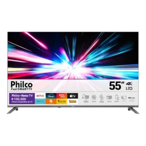 Smart TV 55" Philco 4K UHD Roku TV Dolby Audio P55CRA