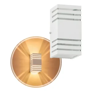 Arandela 2 Focos Efeito 6 Frisos Alumínio Externa St2754 Estrutura Branco