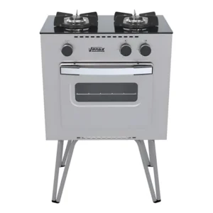 Fogão 2 Bocas Mini Cook Inox Gás Glp Venax Prateado