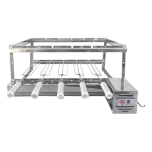 Brasa Grill Gira 5 Espetos 75cm P/ Churrasqueira Gourmet Direito 127/220v