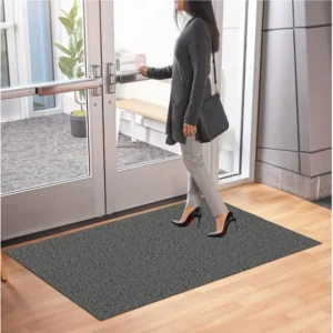 Tapete Capacho 180x50 Liso 12mm Antiderrapante Cor Cinza
