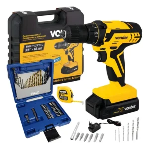 Parafusadeira Furadeira Pfv012 Vonder E Kit 41 Pçs Evald