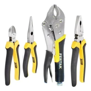 Kit De 4 Alicate Pressão Diagonal Universal Meia Cana Fertak