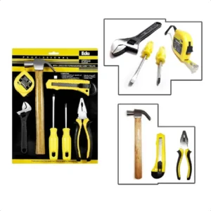 Kit Ferram. 7pçs Martelo Trena Chave Inglesa Alicate 2chaves