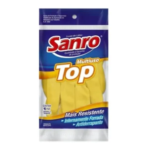 Luva Latex Sanro Top Amarelo Tamanho Pequena Amarelo