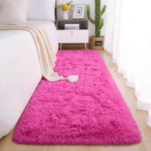 Tapete Passadeira Felpuda Pink 200x60 Antiderrapante Texfine Corredor