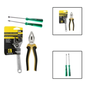 Kit Chave Inglesa Alicate Universal Chave De Fenda E Philips
