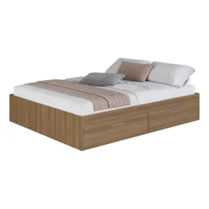 Cama Queen Tókio Com 4 Portas Mel - Art In Móveis Cor Marrom