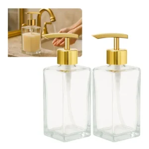 Porta Sabonete Vidro 250ml Square Válvula Super Luxo