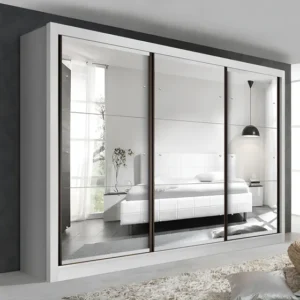 Guarda Roupa Casal Premium Lux 242cm Com Espelho 3 Portas 6