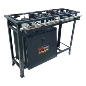 Fogão Industrial 3 Bocas MetalFour com Forno 60L Multigás Cinza