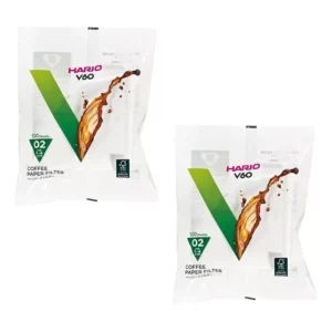 Filtro de Papel Hario V60 02 branco de 20cm de diâmetro e 12.5cm de altura x 2 com capacidade para 280g