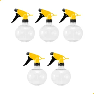 5 Borrifador De Água 450ml Pulverizador Manual Bolinha Spray Incolor Branco Transparente