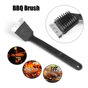 Escova Limpa Grelha Churrasqueira Espátula Cerdas Aço 21cm
