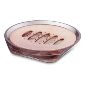 Saboneteira De Bancada Plástico Acrílico Rosa Premium Rose Gold Uz UZ