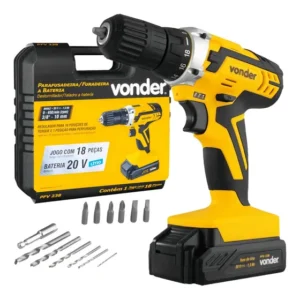 Parafusadeira E Furadeira A Bateria Pfv 238 Completa Com Maleta De Transporte E Acessórios - Vonder