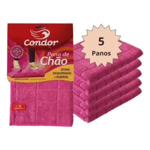 Pano De Chão Microfibra Limpeza Condor Grande 70x50 C/ 5 Un