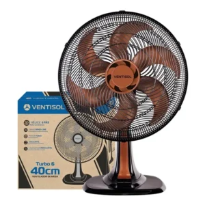 Ventilador Osc Mesa Turbo 6p 40cm Bronze Premium Cor da estrutura Preto Ventisol
