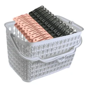 Cesto Multiuso + 60 Prendedores De Roupas Plástico Com Alça