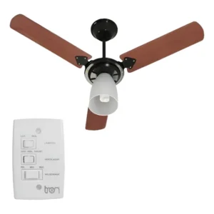 Ventilador De Teto Tron Marbela Preto Mdf Silencioso Cor das pás preto com madeira Diâmetro 980 mm