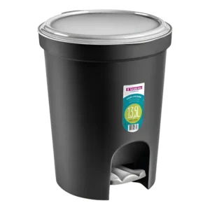 Lixeira Sanremo Com Pedal 13,5l Para Banheiro E Cozinha Preto