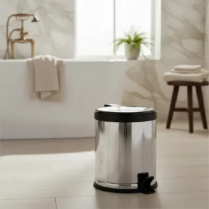 Lixeira 12 Litros Pedal Aço Inox Cozinha Grande Banheiro Preto