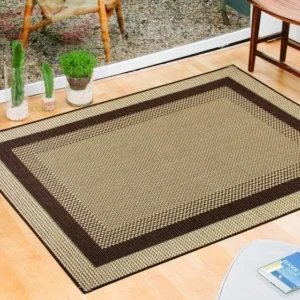 Tapete Antiderrapante Sisal Geométrico Marrom Claro 2x3m Lancer