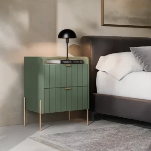 Mesa De Cabeceira Pequena Fendi Pé Dourado Criado Quarto Mdf Fosco Fendi/dourado