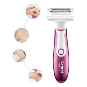 Depilador Feminino Kemei Recarregável para Buço, Pernas e Corpo KM-6714