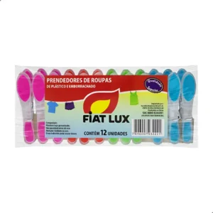 Prendedor De Roupa Plastico Emborrachado Grande 12 Unidades