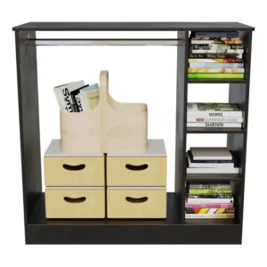 Aparador Cabeceira Versátil Roupas E Acessórios Mdp Moderno Fosco Preto