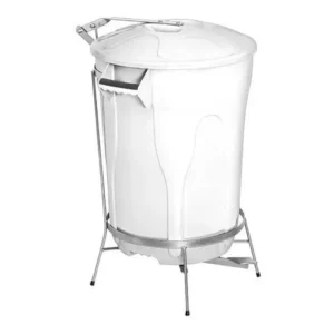 Cesto De Lixo Com Pedal E Suporte Em Aço Galvanizado 60 Lts