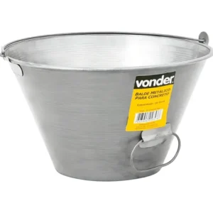 Balde Metálico Vonder Para Concreto Construção 10 Litros Cor Cinza