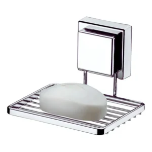 Saboneteira Banheiro Lavabo Parede Fixação Ventosa Sem Furos Cromado Future