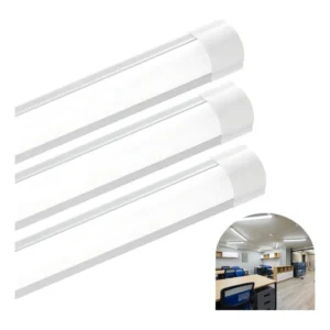 Kit 3 Luminária Tubular Sobrepor Led Linear 40w 100cm Frio Estrutura Branco Frio